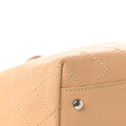 Chanel Calfskin Stitched Medium Shopping Tote Beige 9 of 16