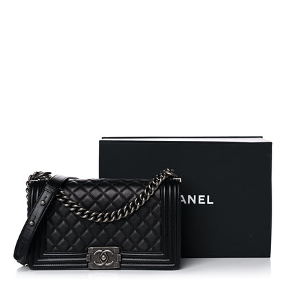 Chanel Calfskin Quilted Medium Boy Flap Black 11 of 11