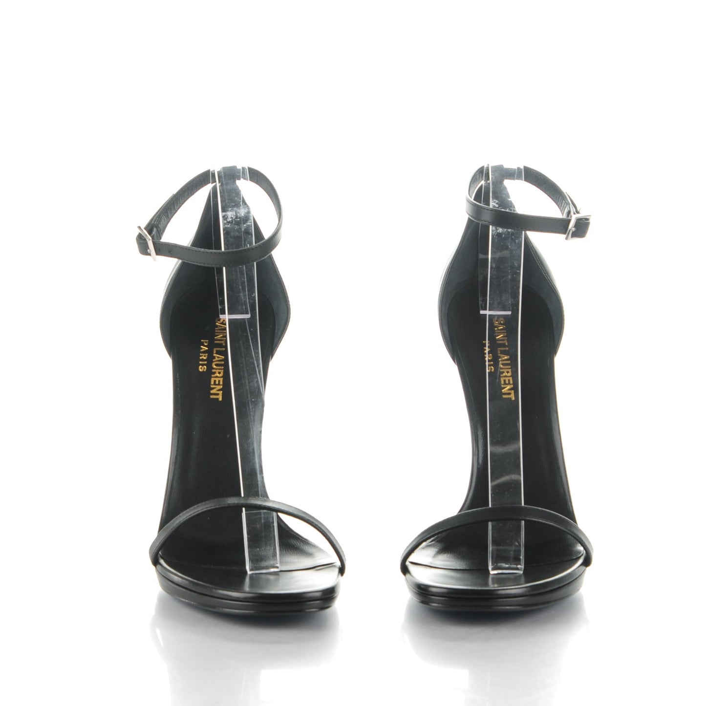 Calfskin Jane 105 Ankle Strap Sandals 38.5 Black