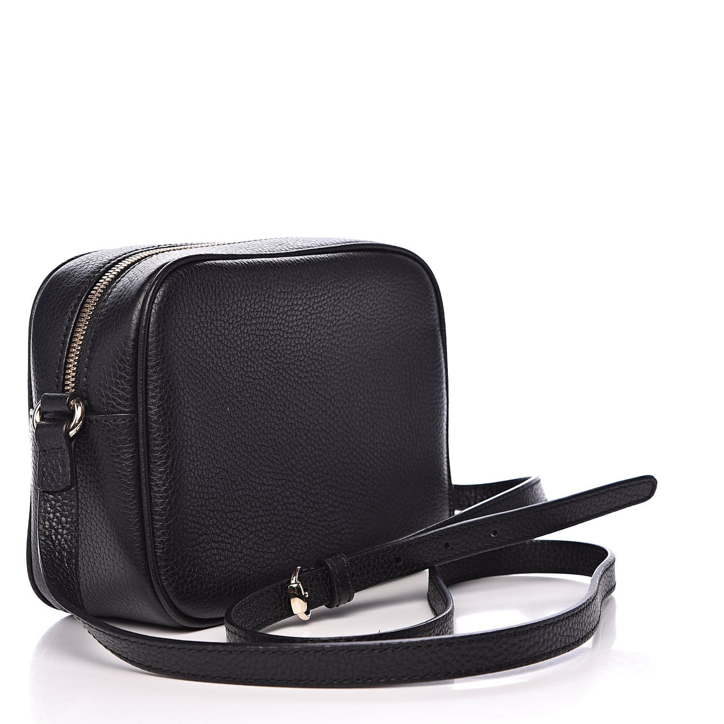 Pebbled Calfskin Small Soho Disco Bag Black
