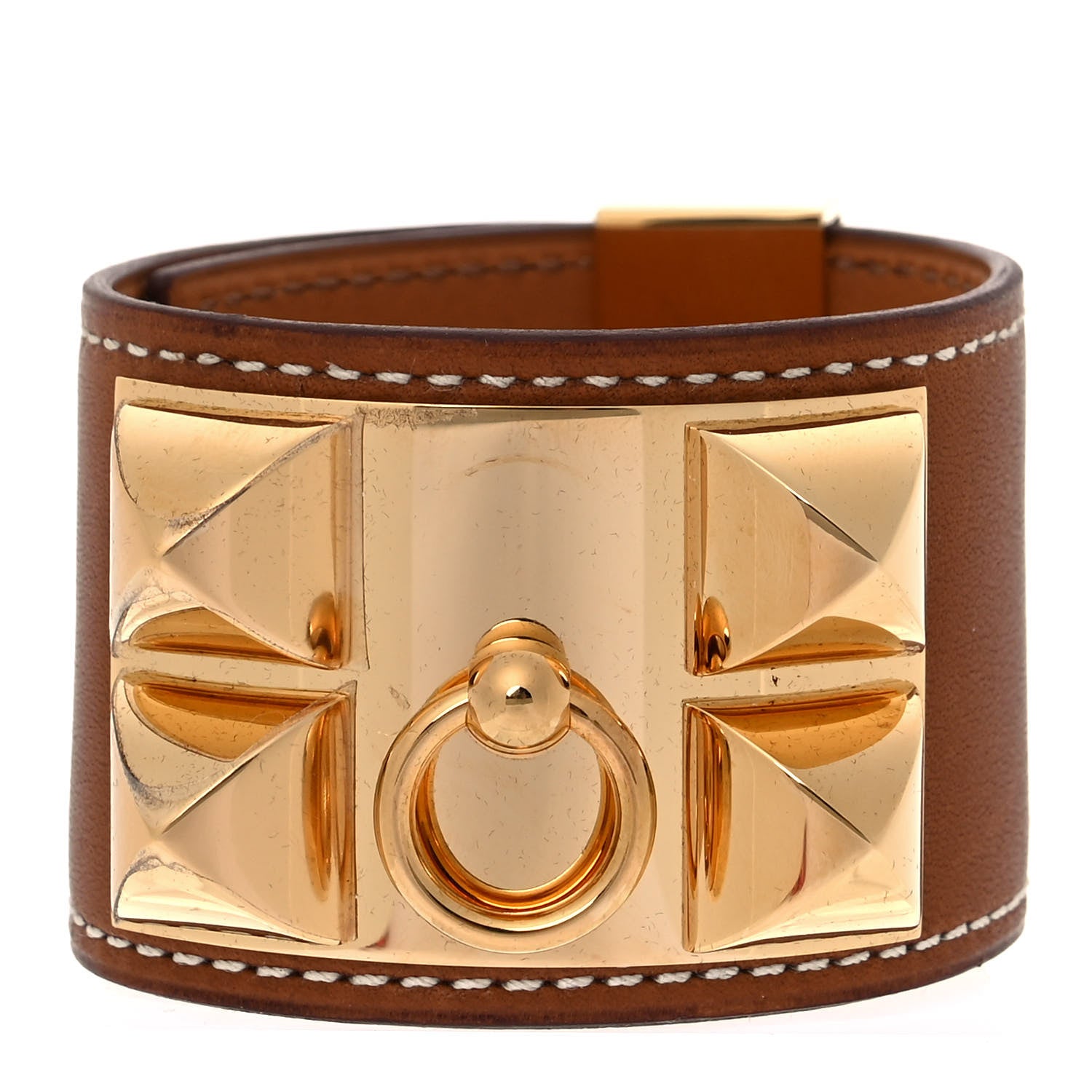 Hermes Barenia Collier de Chien CDC Bracelet S Fauve 2 of 6