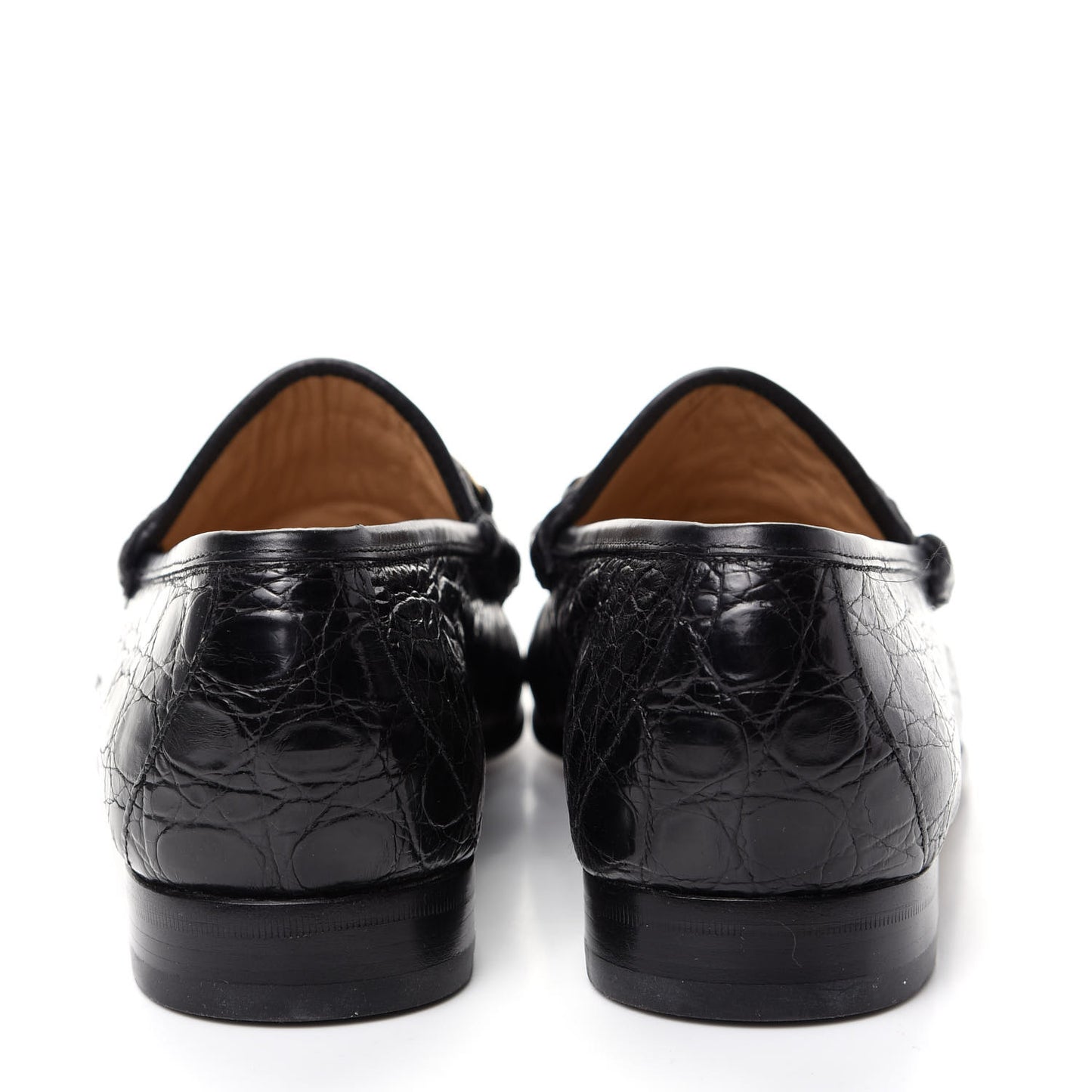 Crocodile Mens Horsebit Loafers 10 Black