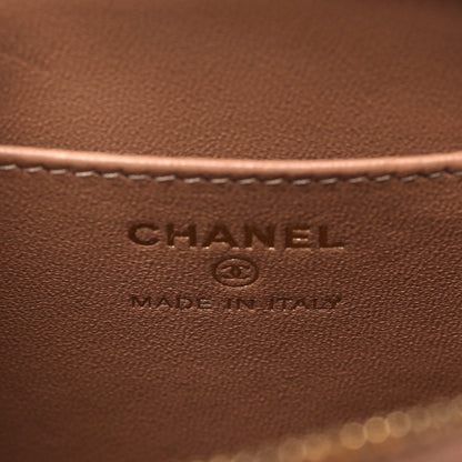 Chanel Shearling Quilted Shiny Coco Clutch With Chain Dark Beige 6 of 10