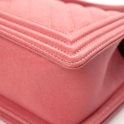 Chanel Caviar Chevron Quilted Medium Boy Flap Pink 8 of 14