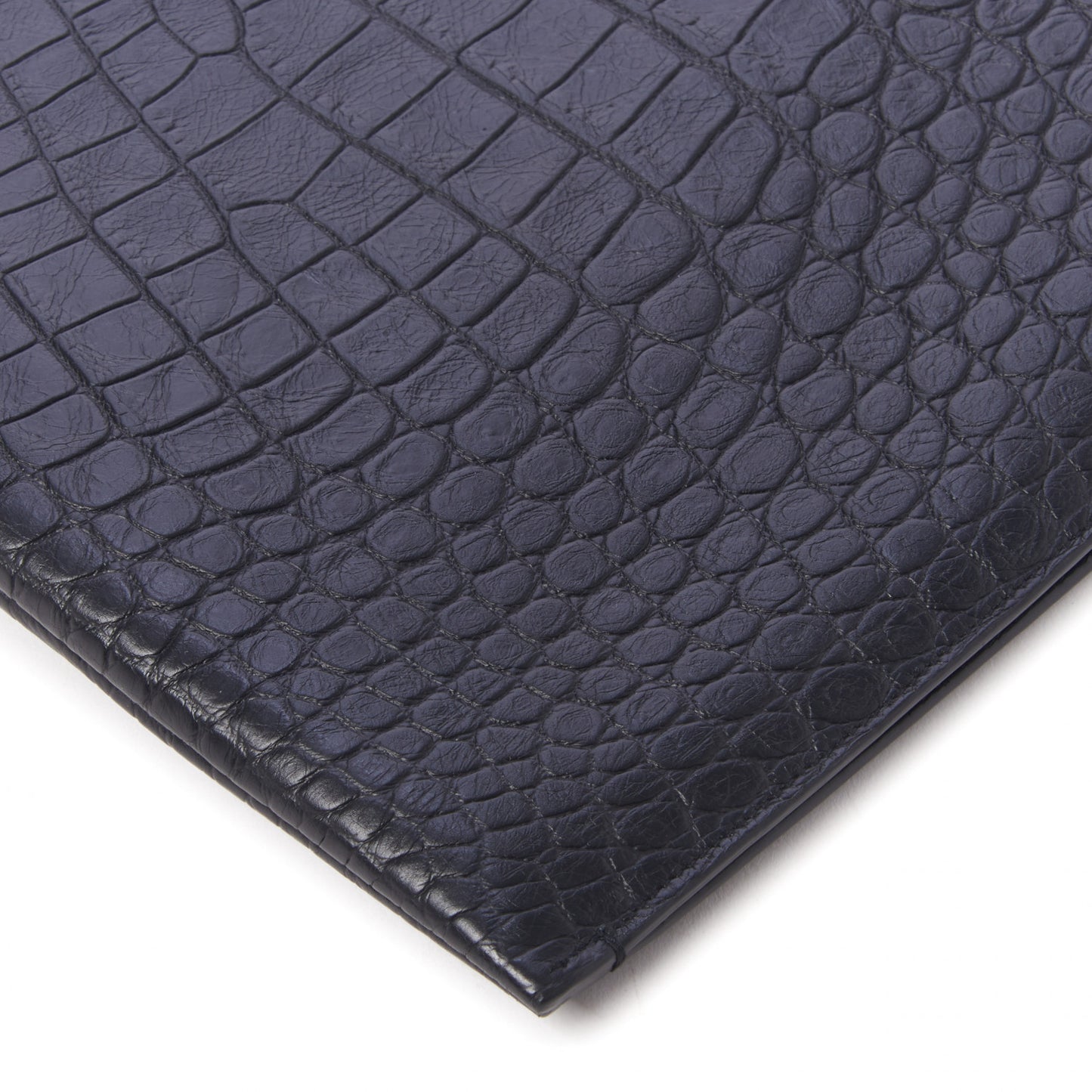 Calfskin Crocodile Embossed Document Holder Black