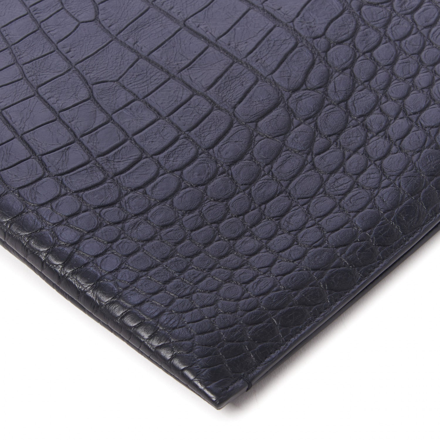 Saint Laurent Calfskin Crocodile Embossed Document Holder Black 4 of 8