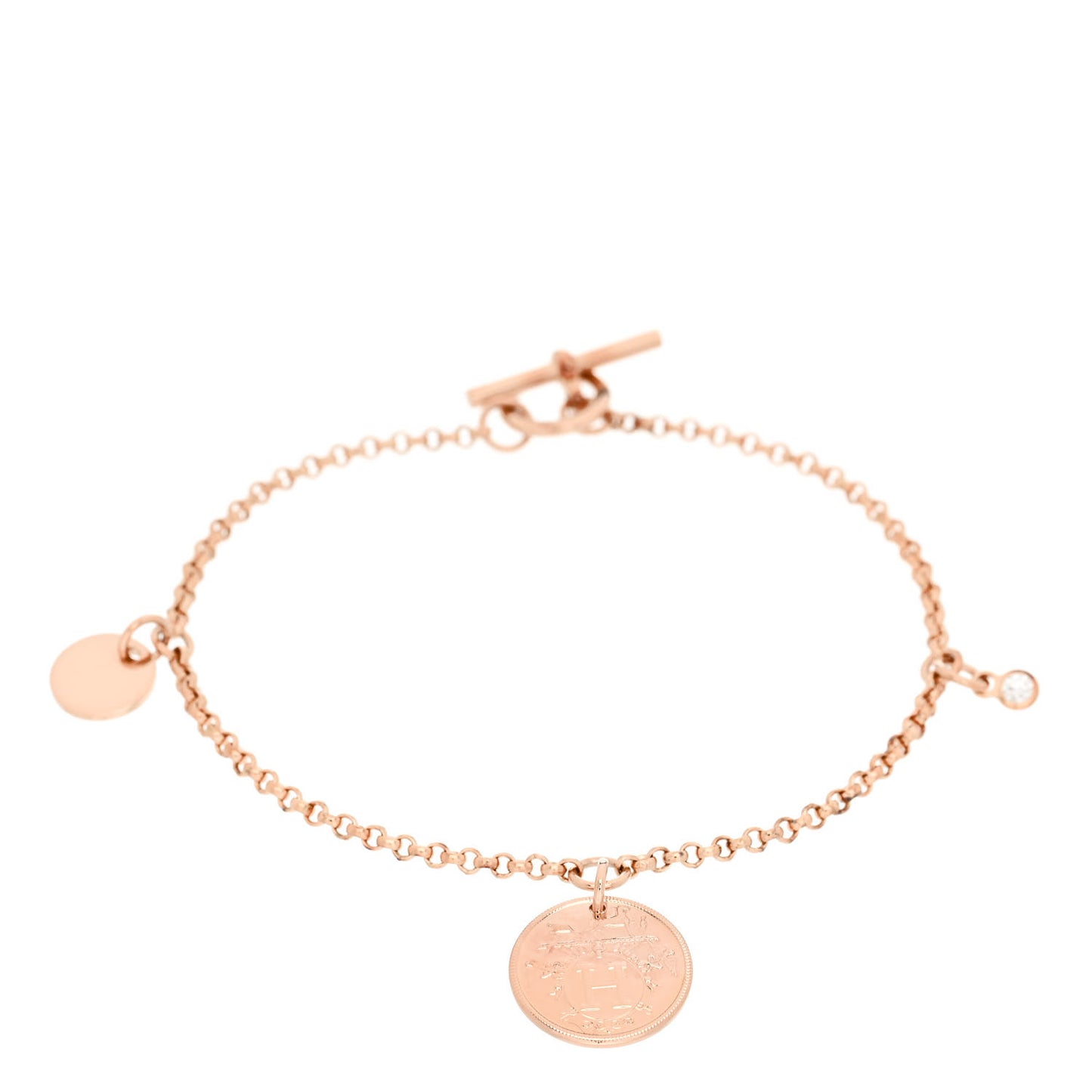 18K Rose Gold Diamond PM Ex-Libris Bracelet ST