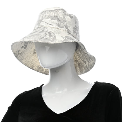 Christian Dior Cotton Dioriviera Toile De Jouy Bob Brim Bucket Hat 58 Gray 2 of 8