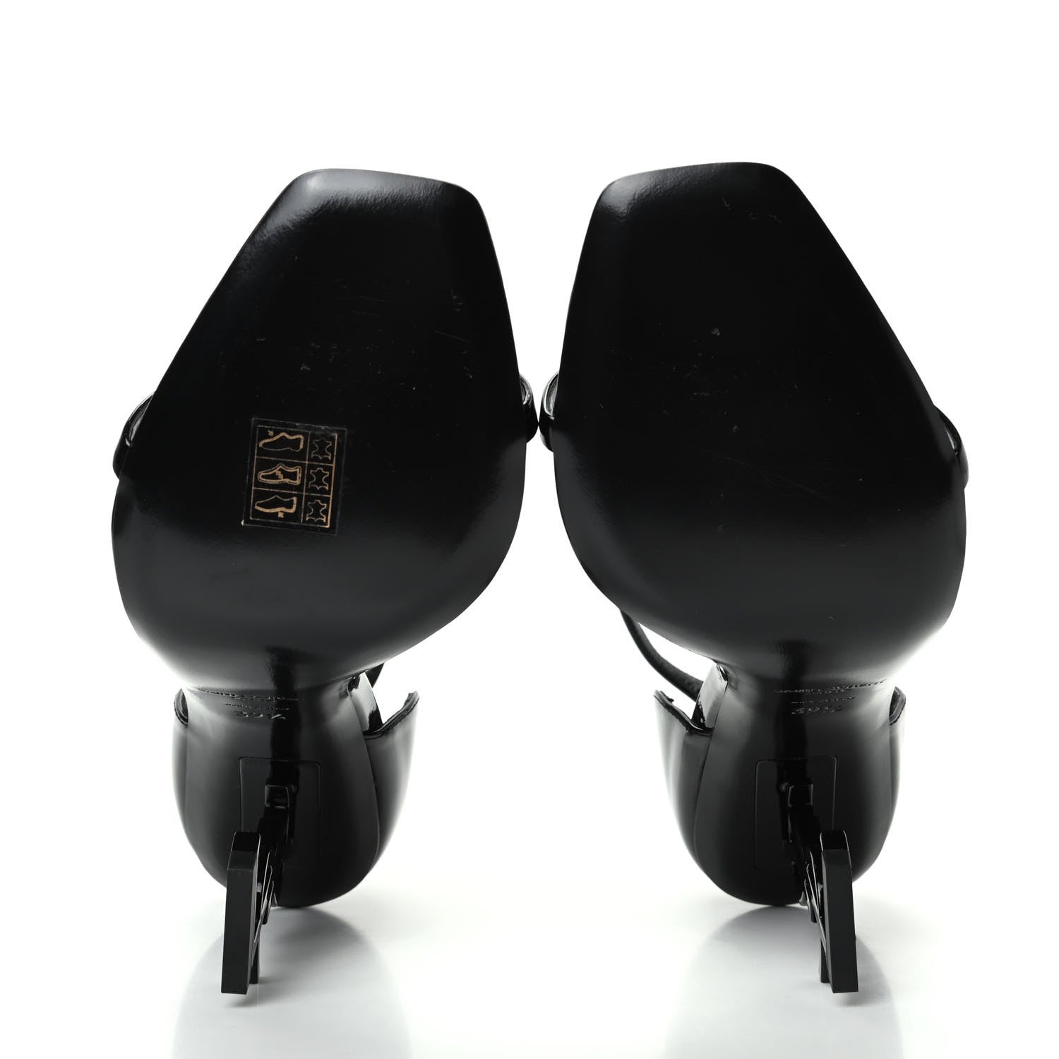 Saint Laurent Patent Calfskin Opyum Sandals 39.5 Black 6 of 11