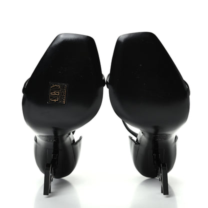 Saint Laurent Patent Calfskin Opyum Sandals 39.5 Black 6 of 11
