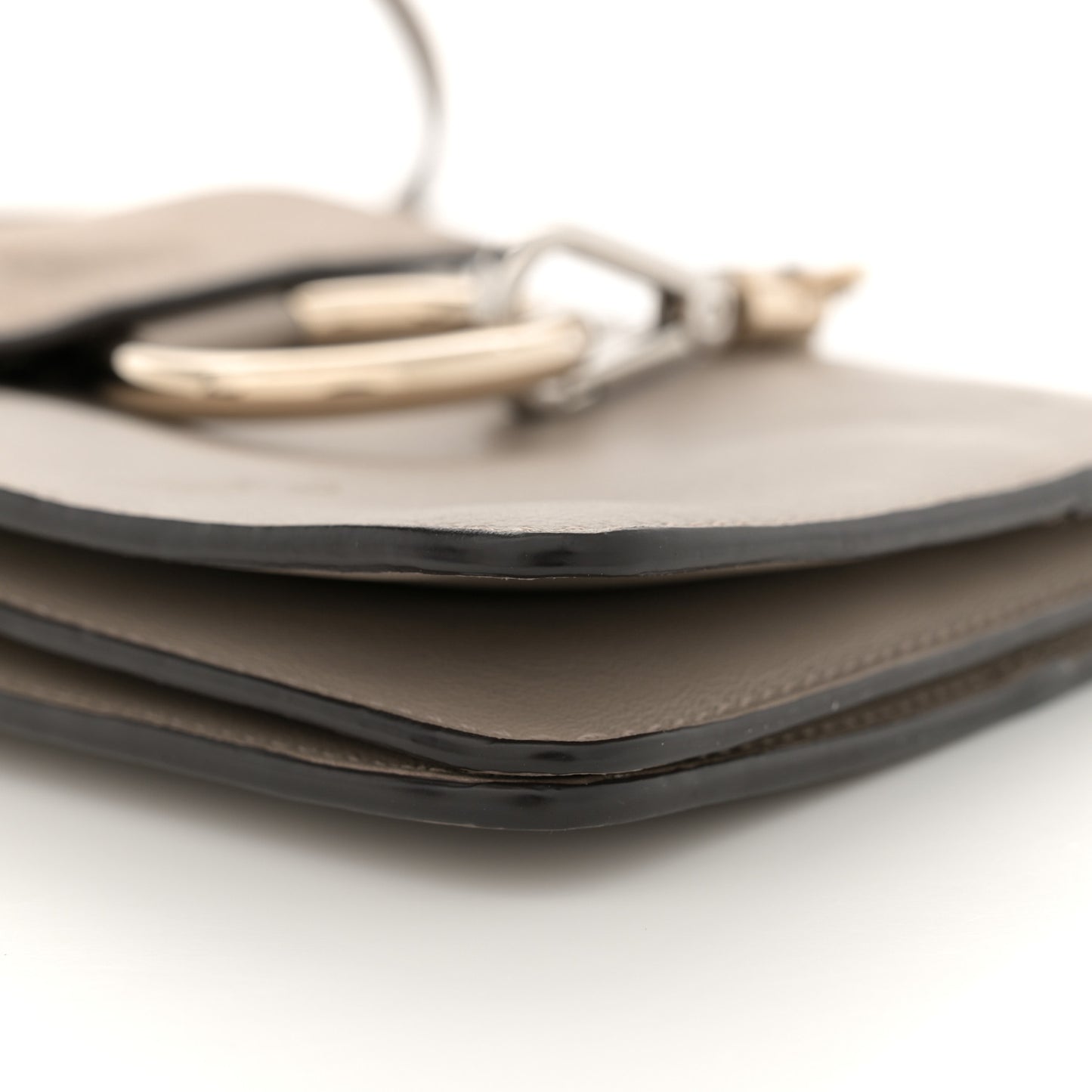 Suede Calfskin Mini Faye Bracelet Bag Motty Grey