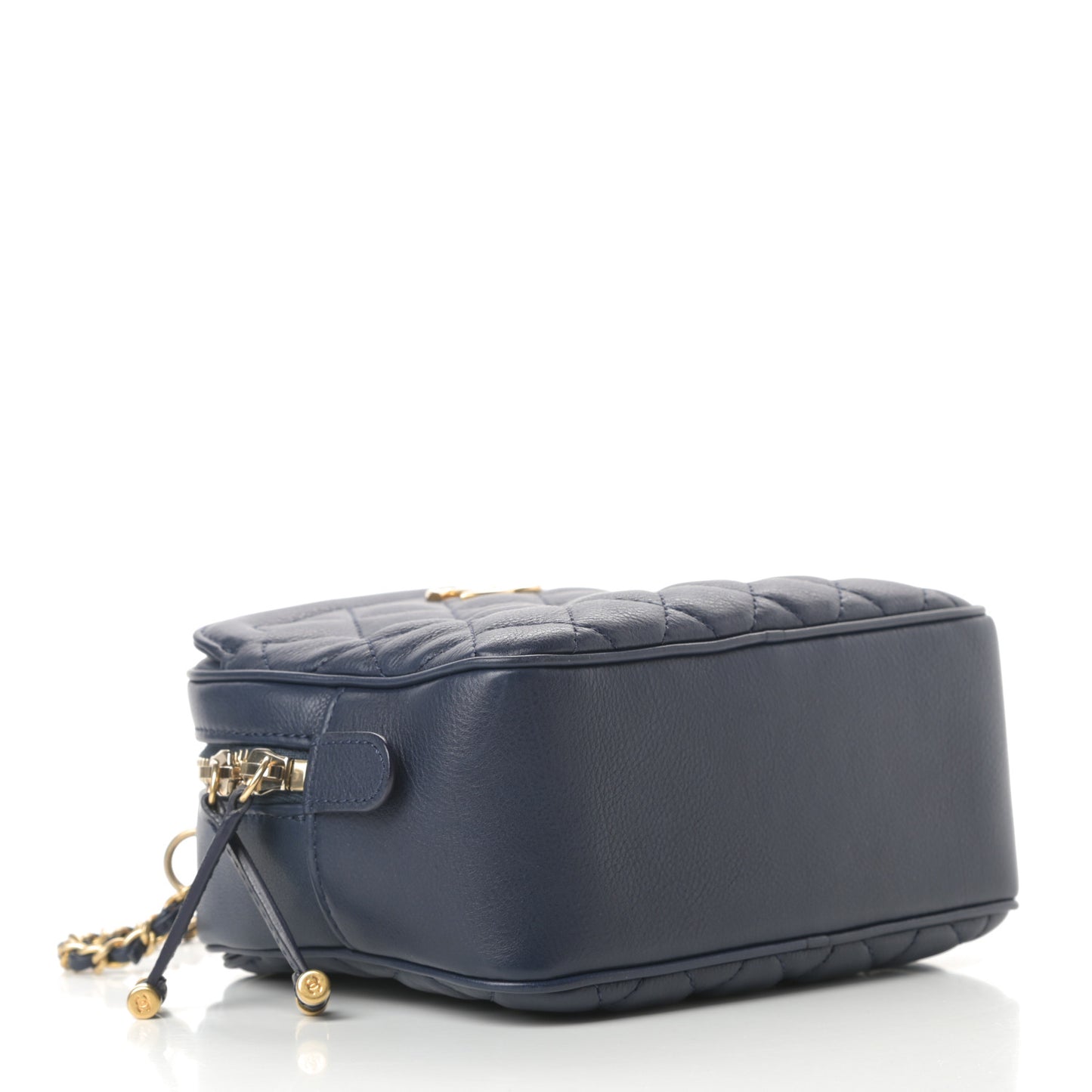 Calfskin Quilted CC Small Vanity Case Navy