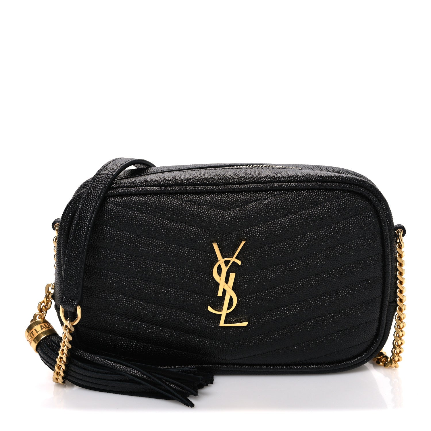 Saint Laurent Grain De Poudre Matelasse Monogram Mini Lou Camera Bag Black 1 of 10