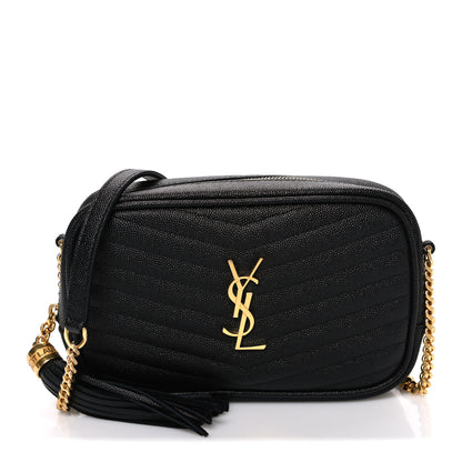 Saint Laurent Grain De Poudre Matelasse Monogram Mini Lou Camera Bag Black 1 of 10