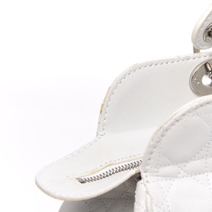 Christian Dior Lambskin Cannage Soft Lady Dior Satchel White 15 of 16