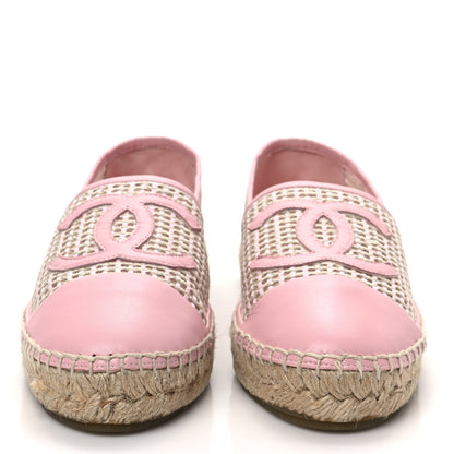 Chanel Mesh Lambskin CC Espadrilles 41 Light Pink Beige 2 of 9