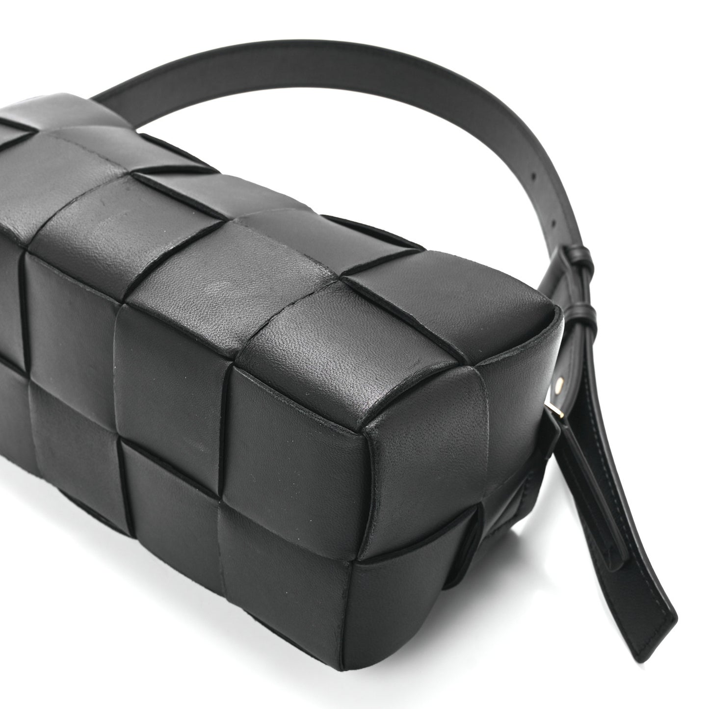 Lambskin Maxi Intrecciato Small Brick Cassette Bag Black