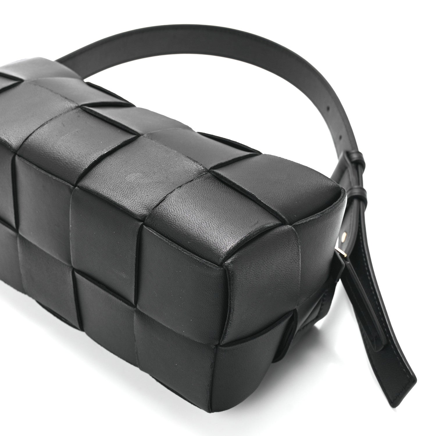 Bottega Veneta Lambskin Maxi Intrecciato Small Brick Cassette Bag Black 12 of 12