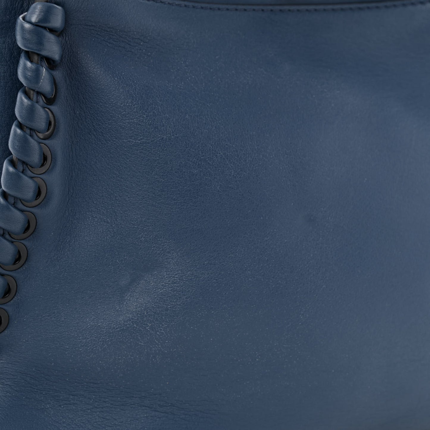 Calfskin Lace Up Medium Peekaboo Iconic Satchel Blue