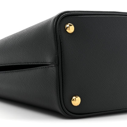 Prada Saffiano Cuir Medium Panier Bucket Bag Black Fuoco 9 of 9