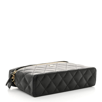 Chanel Caviar Quilted Top Handle Slim Vanity With Chain Black 4 of 11