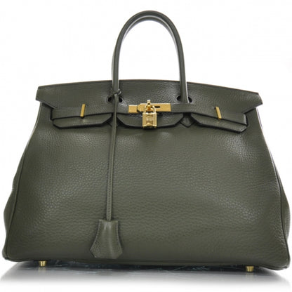 Hermes Taurillon Clemence Birkin 35 Vert Veronese 1 of 13