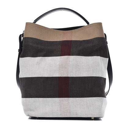Burberry Canvas Mega Check Medium Ashby Hobo Black 1 of 8