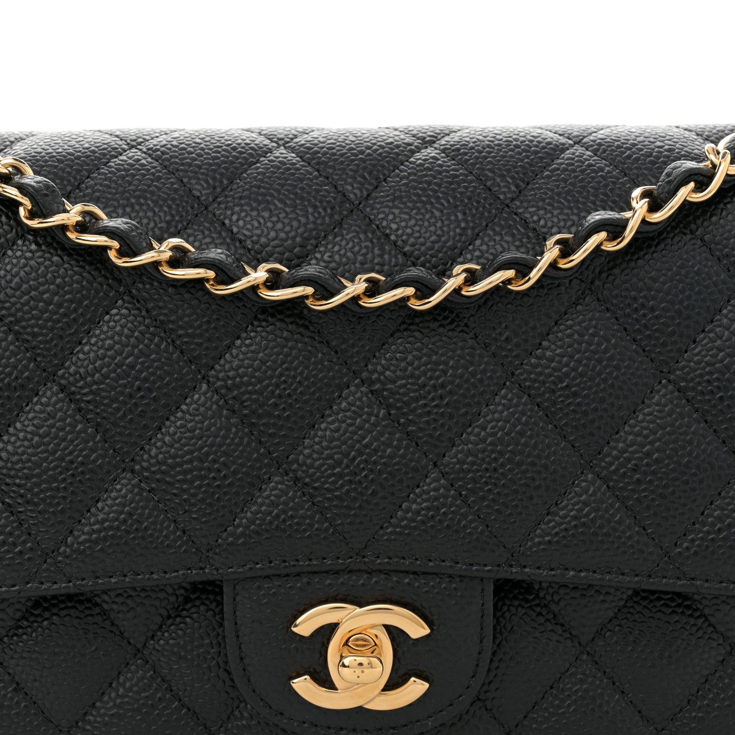 Chanel Caviar Quilted Medium Double Flap Black 8 of 13
