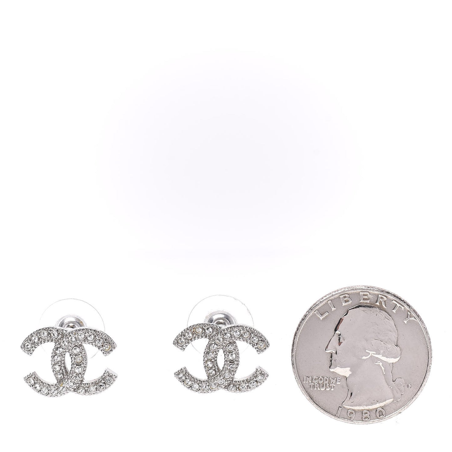 Crystal CC Earrings Silver