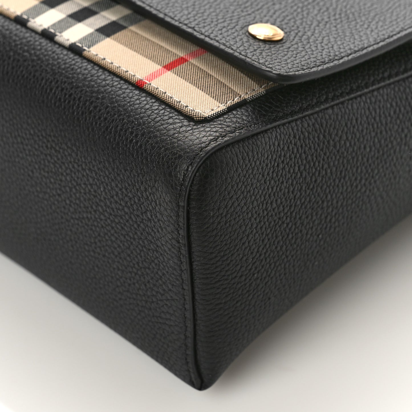 Grainy Calfskin Vintage Check Note Crossbody Bag Black