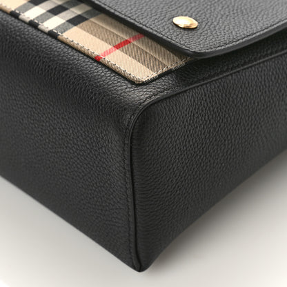 Burberry Grainy Calfskin Vintage Check Note Crossbody Bag Black 8 of 8