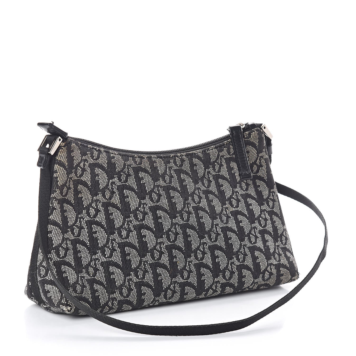 Christian Dior Monogram Shoulder Bag Pochette Black 3 of 8