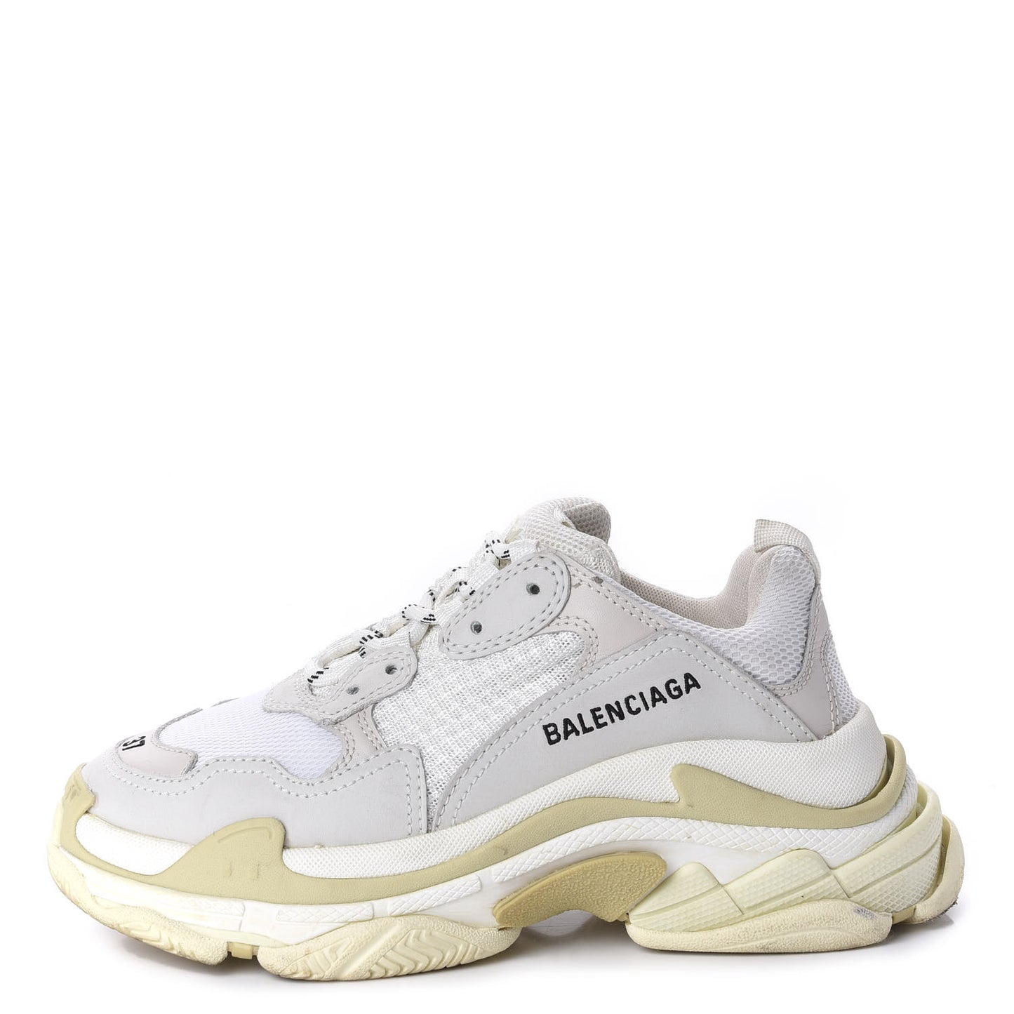 Fabric Mesh Womens Triple S Sneakers 37 White