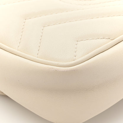 Gucci Calfskin Matelasse Super Mini GG Marmont Shoulder Bag White 16 of 18