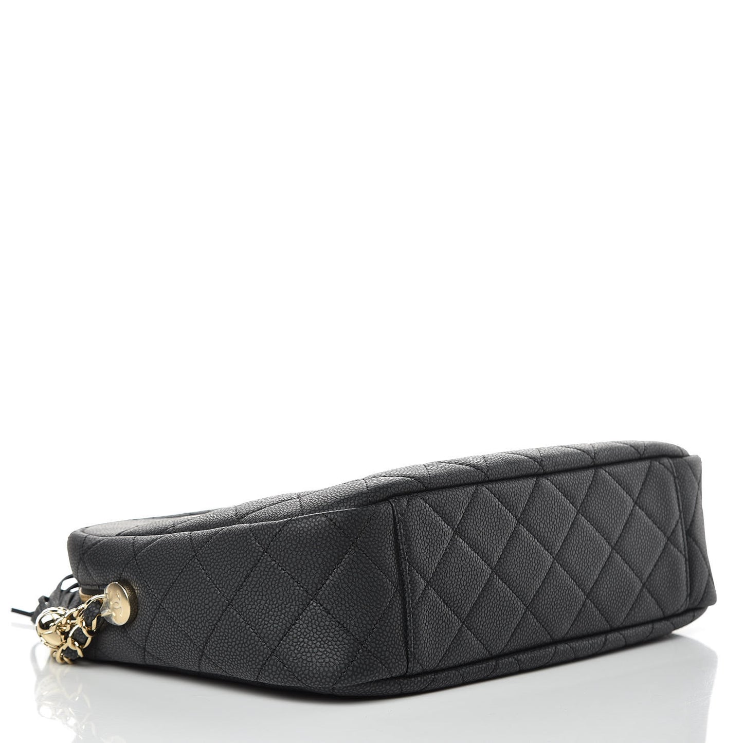 Caviar Quilted Large Coco Tassel Camera Case Black