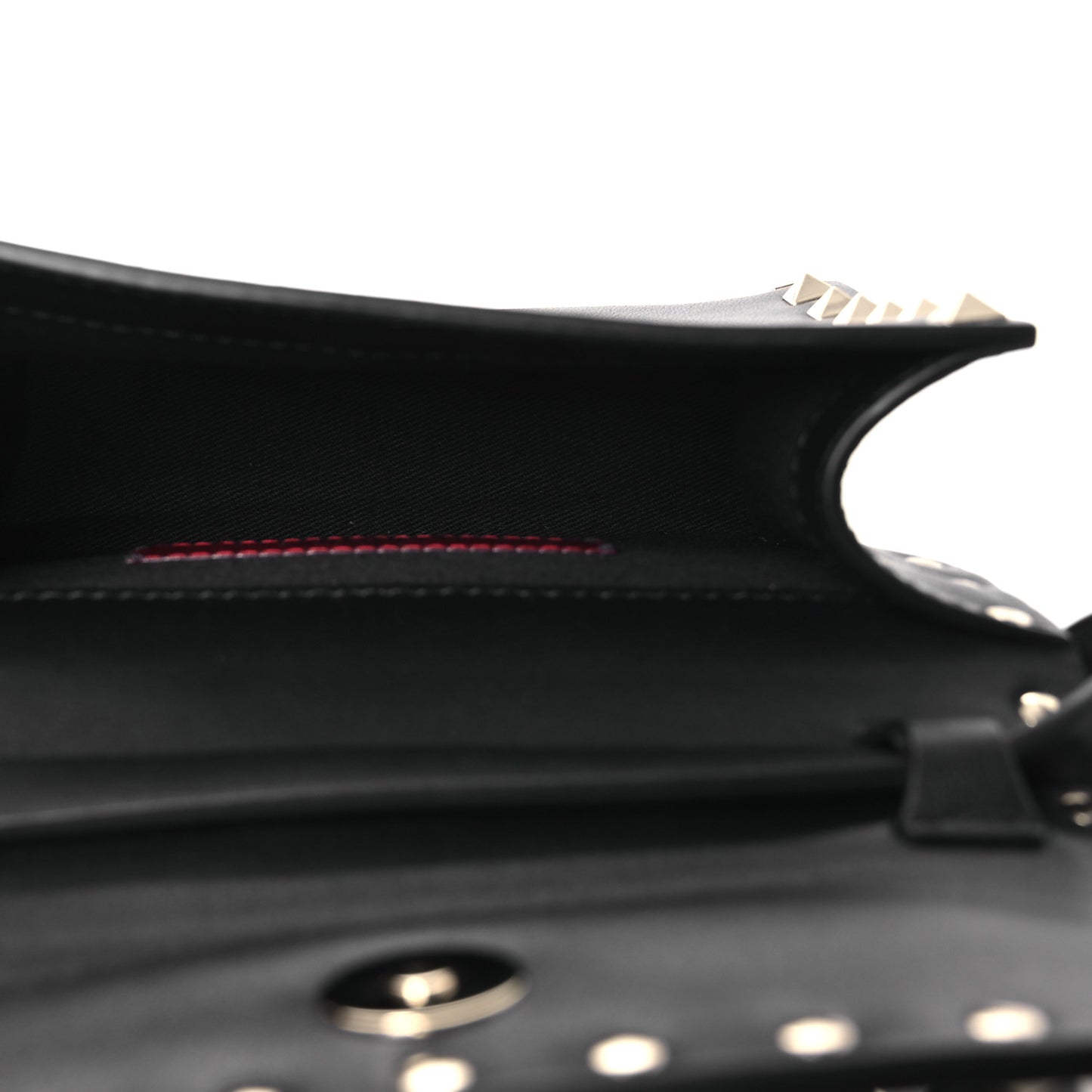 Vitello Rockstud Flap Crossbody Bag Black