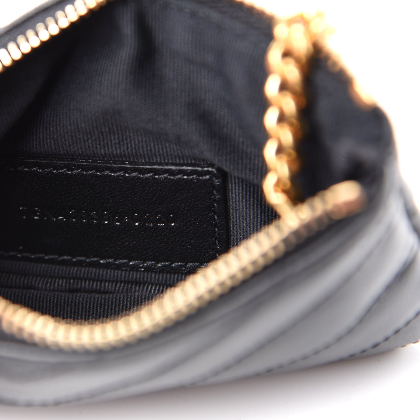 Calfskin Matelasse Monogram Key Pouch Black