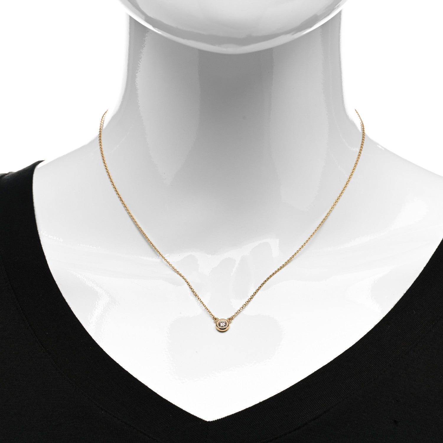 Tiffany 18K Rose Gold Diamond .17ct Elsa Peretti Diamonds by the Yard Pendant Necklace 2 of 6