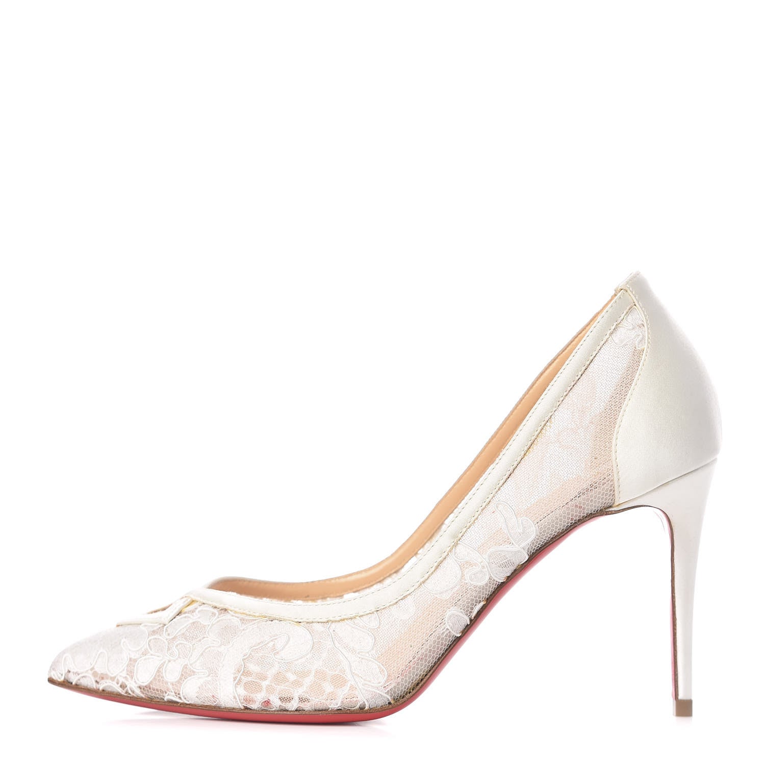 Christian Louboutin Lace Satin Neoalto 85 Pumps 37 Latte 1 of 14