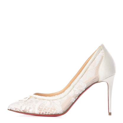 Christian Louboutin Lace Satin Neoalto 85 Pumps 37 Latte 1 of 14