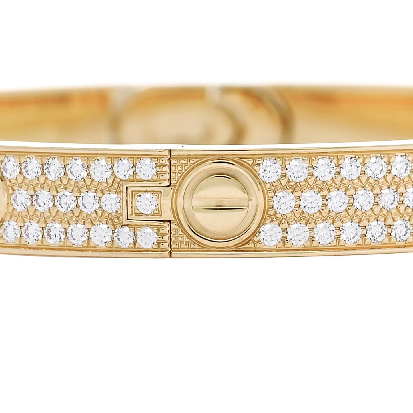 18K Yellow Gold Diamond LOVE Paved Bracelet 18