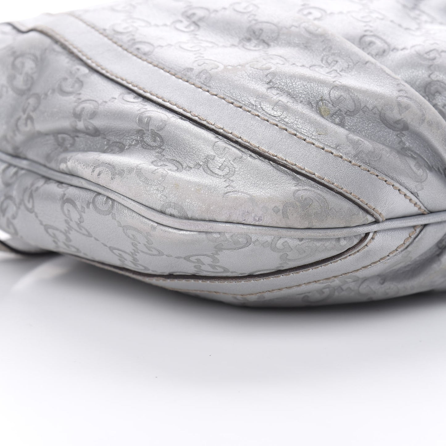 Guccissima Small D Ring Messenger Silver