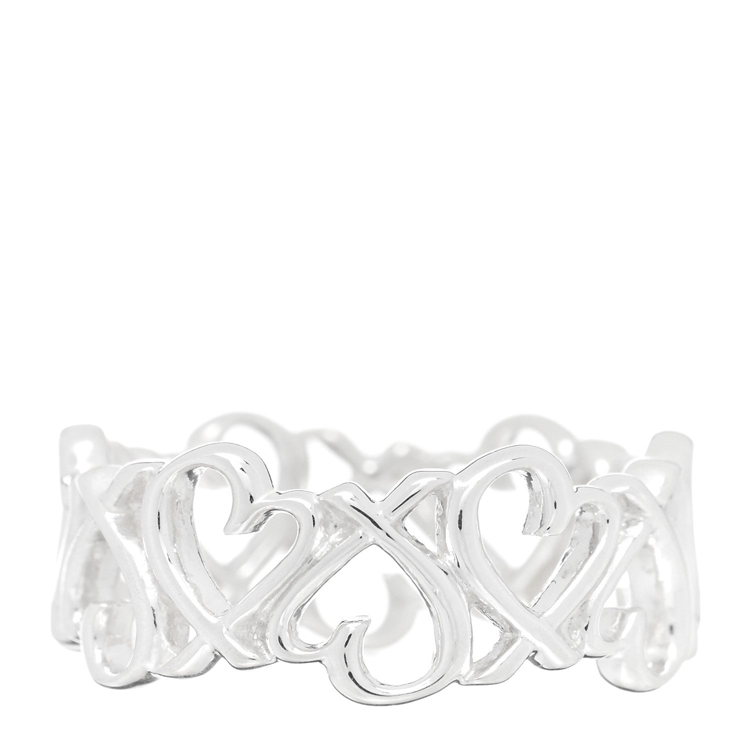 Tiffany Sterling Silver Paloma Picasso Loving Heart Band Ring 50 5.25 3 of 5