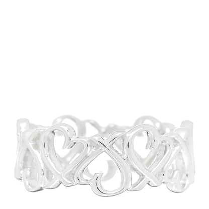 Tiffany Sterling Silver Paloma Picasso Loving Heart Band Ring 50 5.25 3 of 5