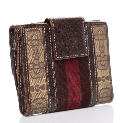 Gucci Horsebit Canvas Treasure Compact Wallet Dark Brown 3 of 18