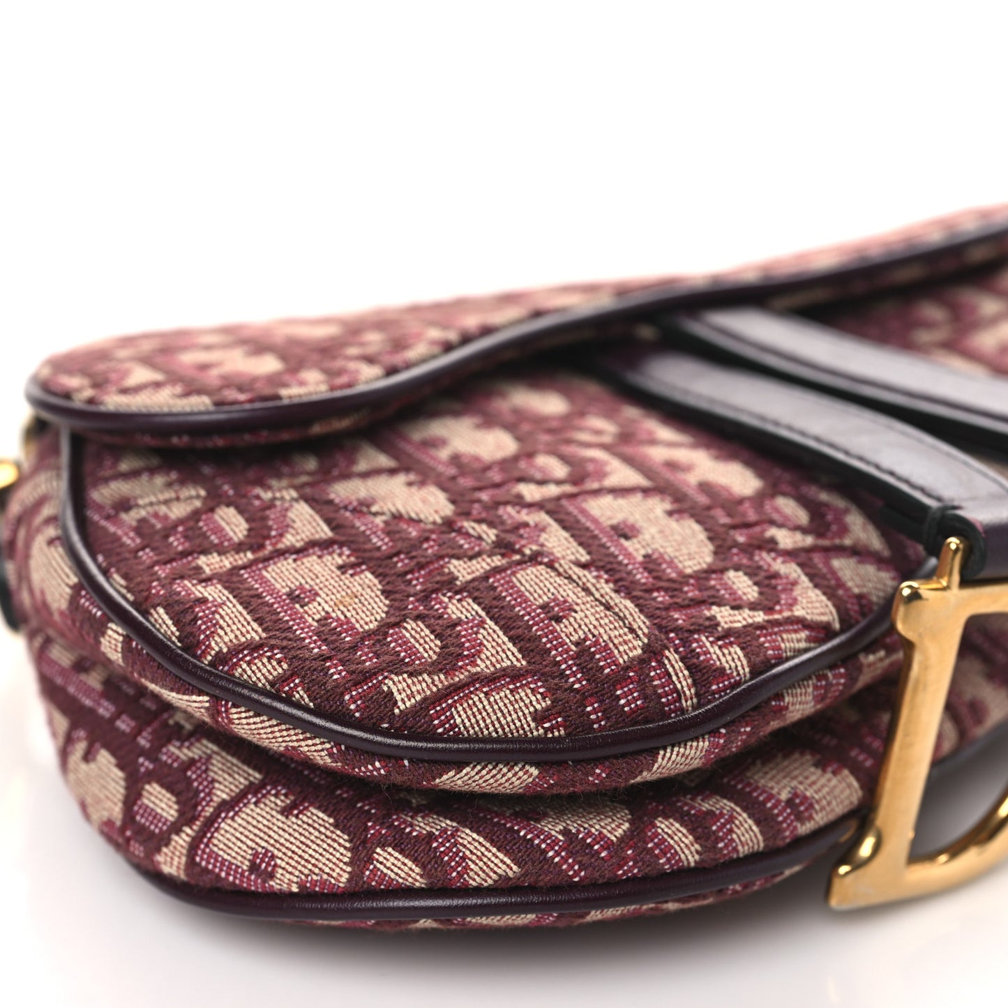 Oblique Mini Saddle Bag Burgundy