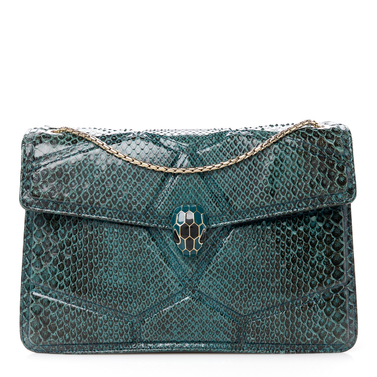 Bulgari Snakeskin Serpenti Forever Shoulder Bag Green 1 of 13