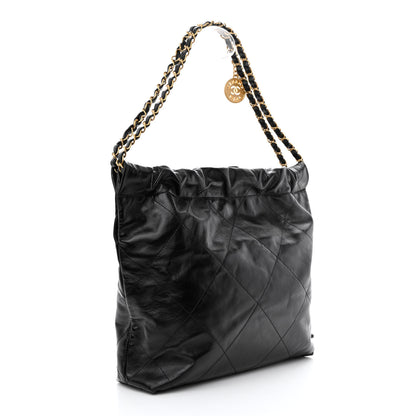 Chanel Shiny Calfskin Quilted Small Chanel 22 Black 4 of 14