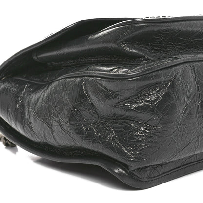Saint Laurent Crinkled Calfskin Matelasse Monogram Medium Niki Chain Satchel Military Olive 9 of 10