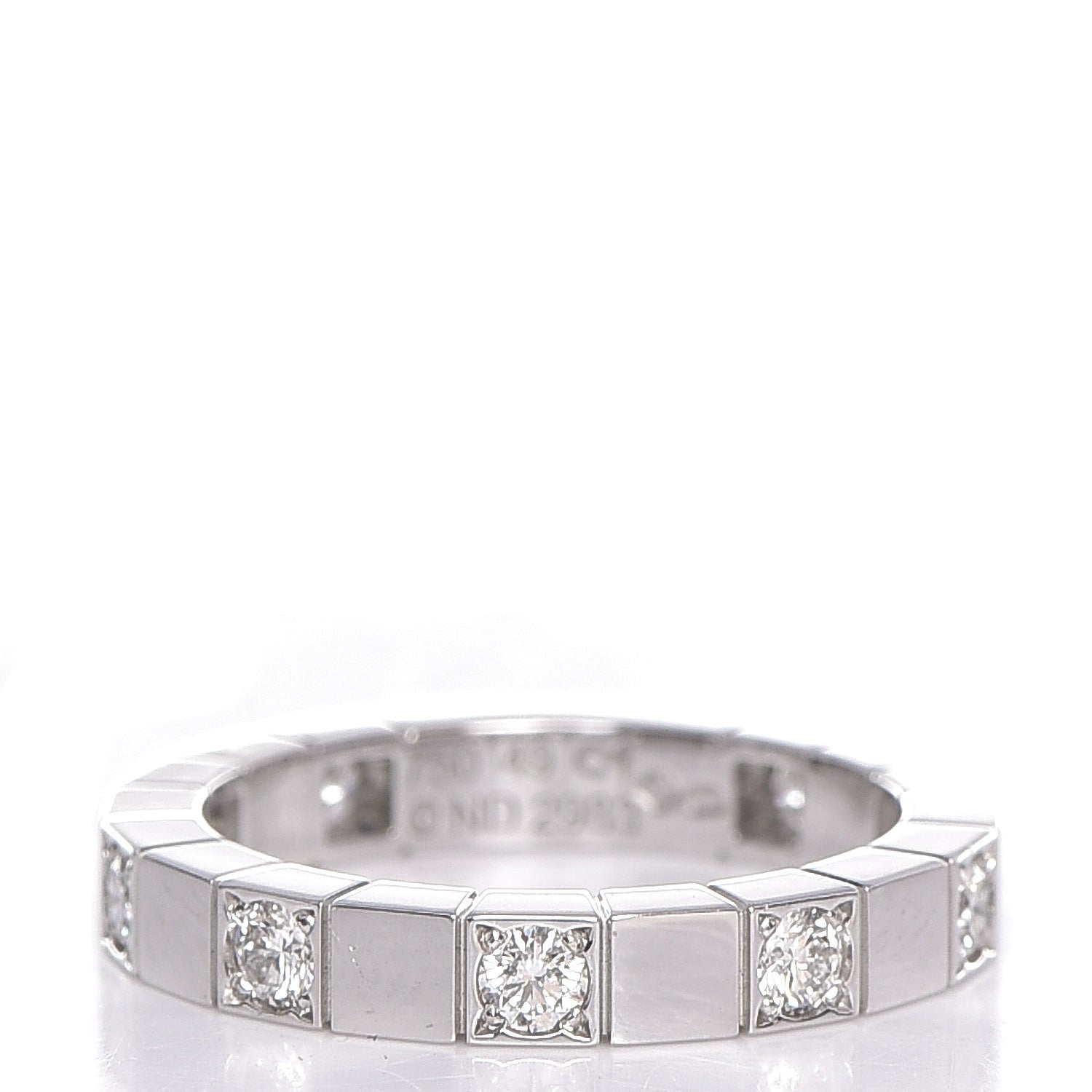 Cartier 18K White Gold Diamond Half Lanieres Ring 49 5 1 of 3